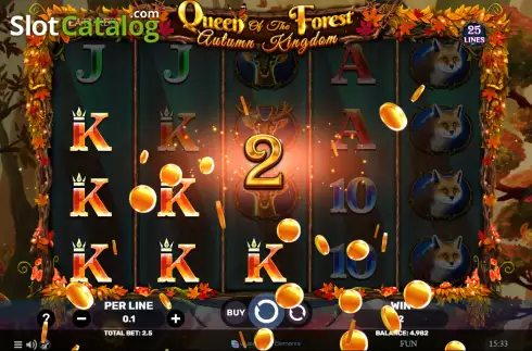 Win screen. Queen of the Forest - Autumn Kingdom slot