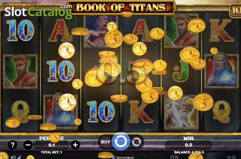 Win screen. Book of Titans slot