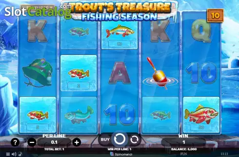 Pantalla4. Trout's Treasure Fishing Season Tragamonedas 