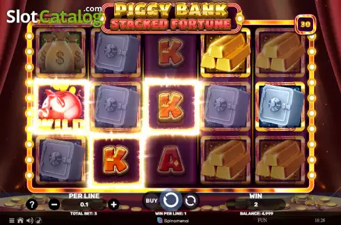 Win screen. Piggy Bank Stacked Fortune slot
