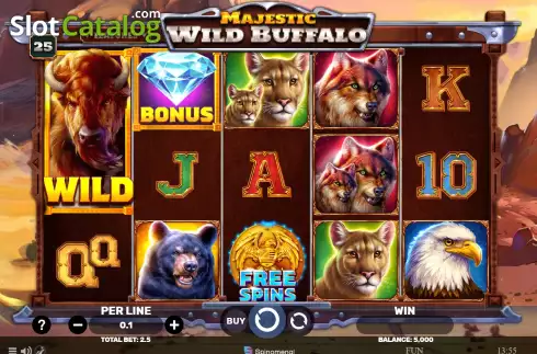 Game screen. Majestic Wild Buffalo slot