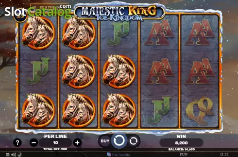 Win screen. Majestic King - Ice Kingdom slot