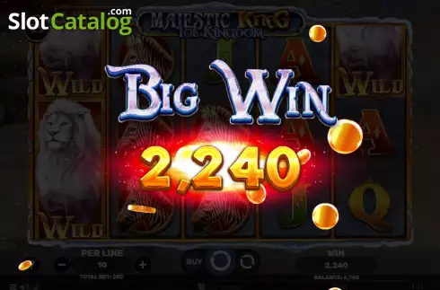 Big win screen. Majestic King - Ice Kingdom slot