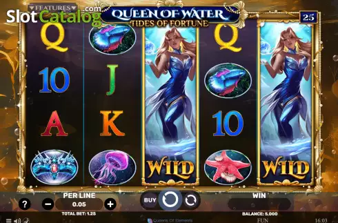 Game screen. Queen of Water - Tides of Fortune slot