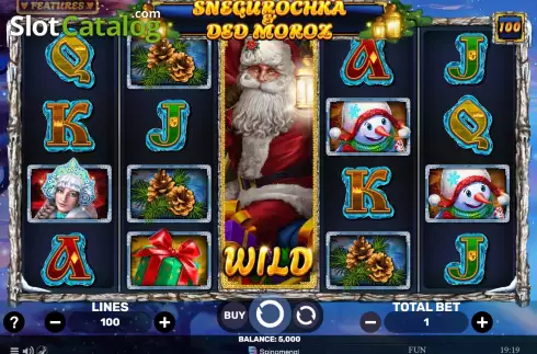 Game screen. Snegurochka and Ded Moroz slot