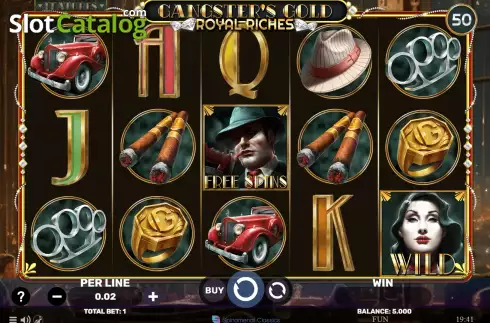 Game screen. Gangster's Gold - Royal Riches slot