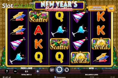 Game screen. New Year's Celebration slot