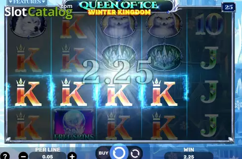 Win screen. Queen Of Ice - Winter Kingdom slot