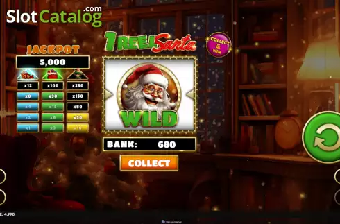Win screen. 1 Reel Santa slot