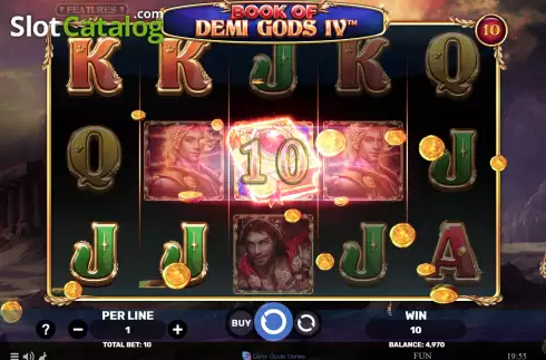 Win screen. Book of Demi Gods V slot