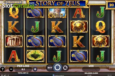 Game screen. Story of Zeus slot