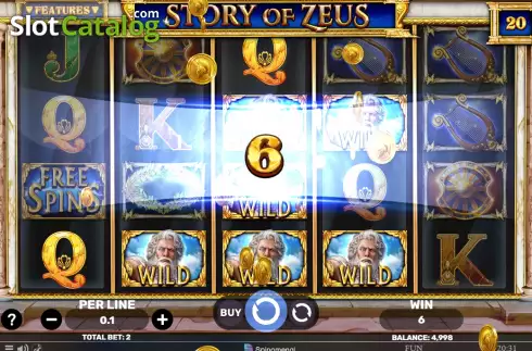 Win screen. Story of Zeus slot