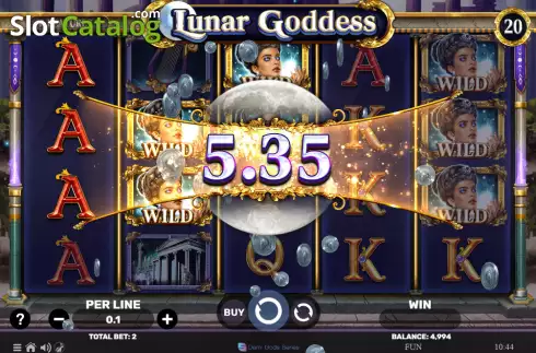 Win screen. Lunar Goddess slot