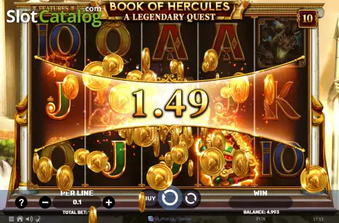 Win screen. Book of Hercules - A Legendary Quest slot