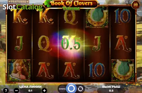 Win screen. Book of Clovers - Extreme slot
