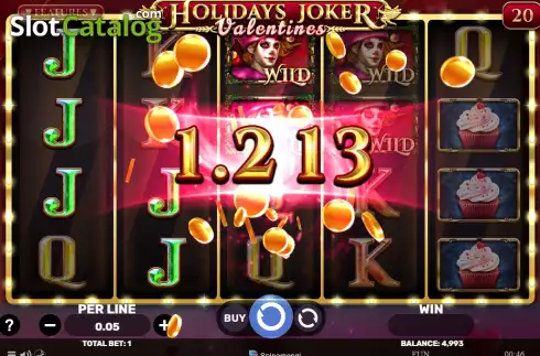 Win screen. Holidays Joker - Valentines slot