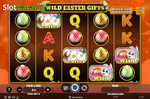 Reels screen. Wild Easter Gifts slot