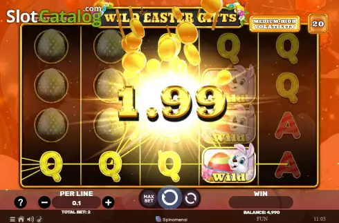 Win screen. Wild Easter Gifts slot