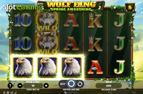 Win screen. Wolf Fang - Spring Awakening slot