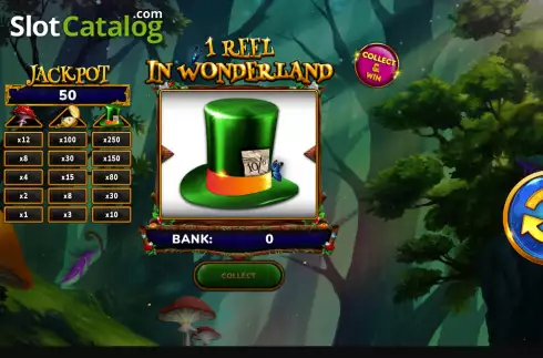 Game screen. 1 Reel In Wonderland slot
