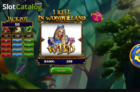Win screen. 1 Reel In Wonderland slot