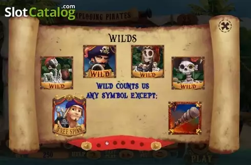 Tabla de pagos 2. Exploding Pirates Tragamonedas 