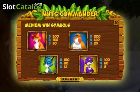 Paytable 3. Nuts Commander slot