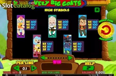 Bildschirm2. Very Big Goats slot