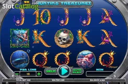 Game Workflow screen. Hunting Treasures slot