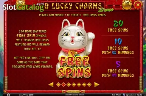 Paytable 2. 8 Lucky Charms Xtreme slot