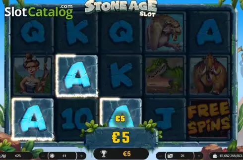 Win screen. Stone Age (Spinoro) slot