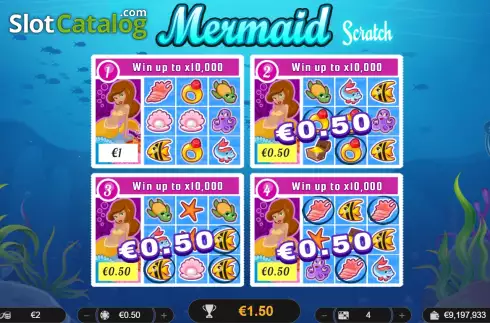 Win screen. Mermaid Scratch slot