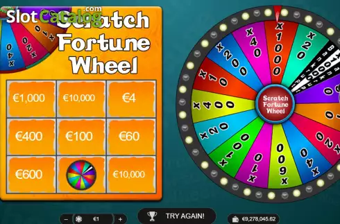 Game screen. Fortune Wheel Scratch slot