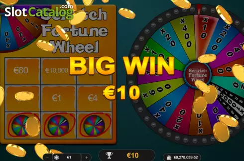 Win screen. Fortune Wheel Scratch slot