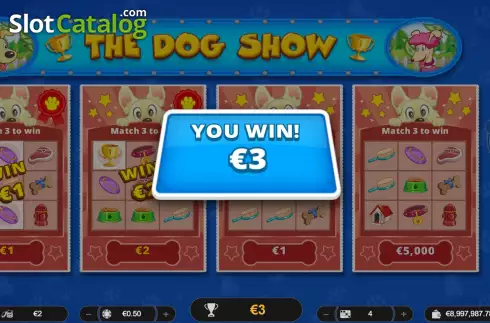 Win screen. The Dog Show slot