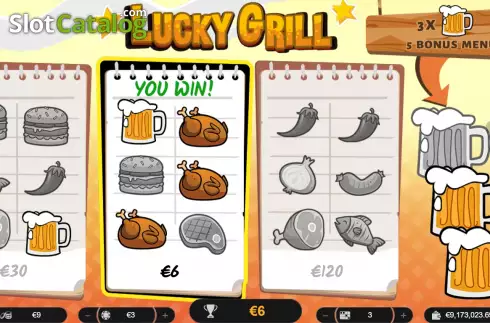 Win screen. Lucky Grill slot