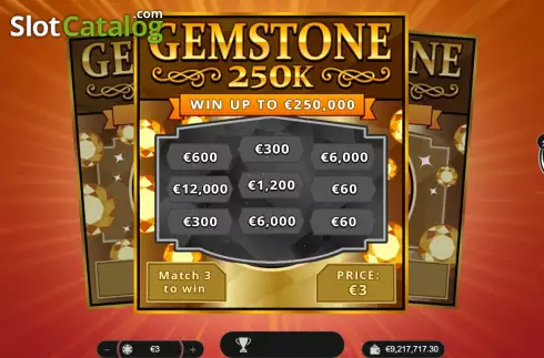 Game screen. Gemstone 250k slot