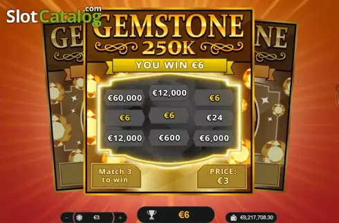 Win screen. Gemstone 250k slot