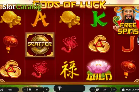 Game screen. Gods of Luck slot