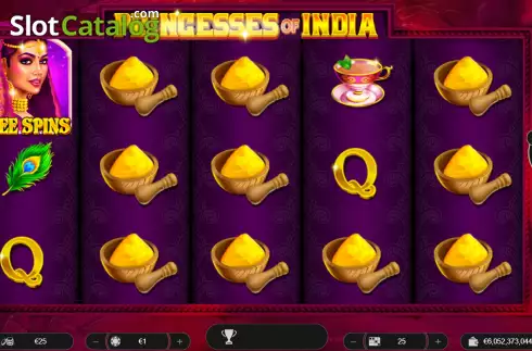 Game screen. Princesses of India slot