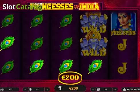 Win screen. Princesses of India slot