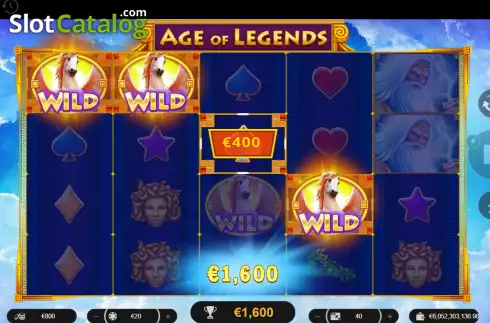 Win screen. Age of Legends slot