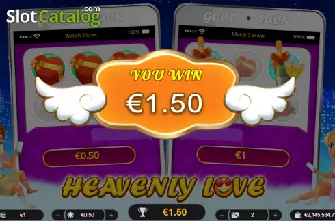 Win screen. Heavenly Love slot