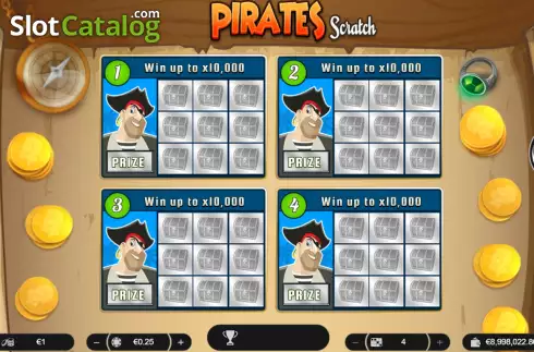Pantalla2. Pirates Scratch Tragamonedas 