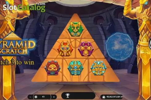 Game screen. Pyramid Scratch slot