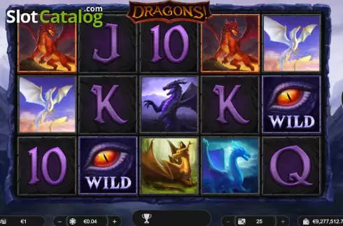 Game screen. Dragons! (Spinoro) slot