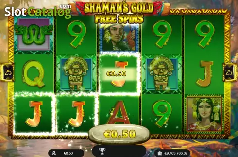 Win screen. Shaman's Gold slot