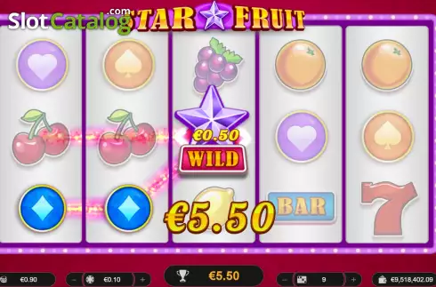Win screen. Starfruit slot