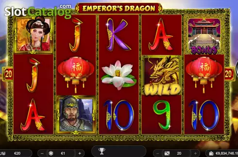 Game screen. Emperor's Dragon slot