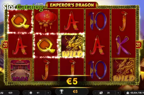 Win screen. Emperor's Dragon slot
